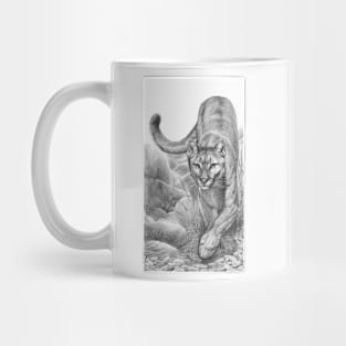 Stealth cougar mountain lion panther drawing Mug